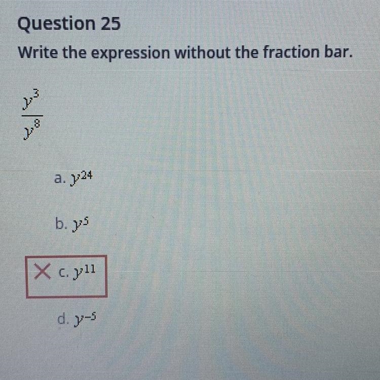 Write the expression without the fraction bar.-example-1