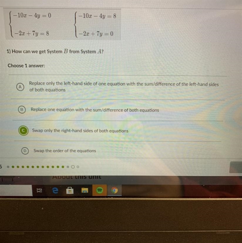 And the second question asks Are the systems of equations equivalent? Yes No-example-1