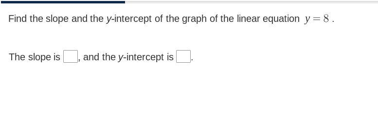 Please help !! Find the slope and the y-intercept of the graph of the linear equation-example-1