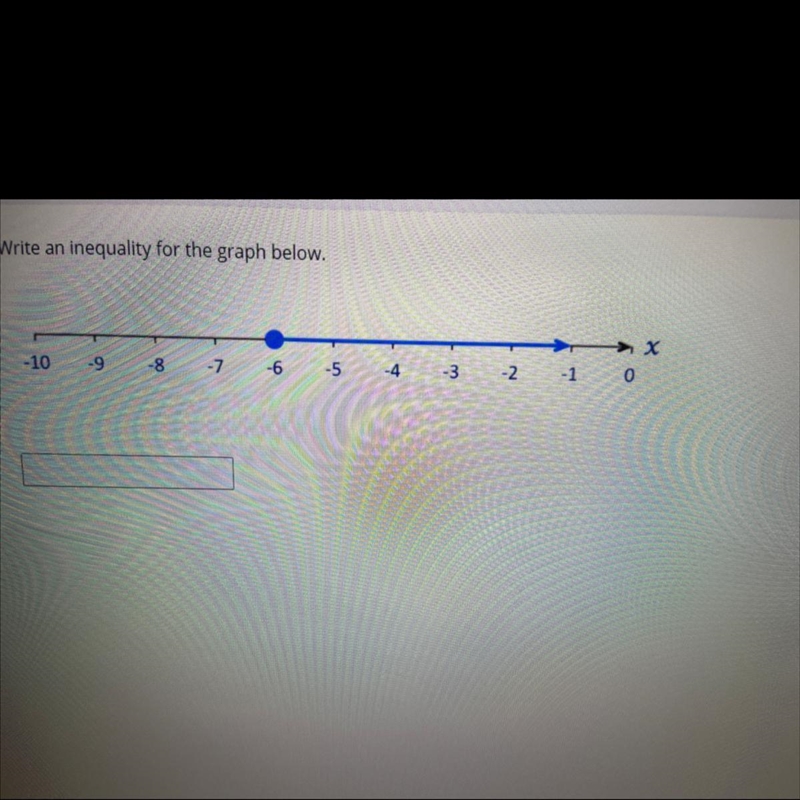 Write a inequality for the graph below-example-1