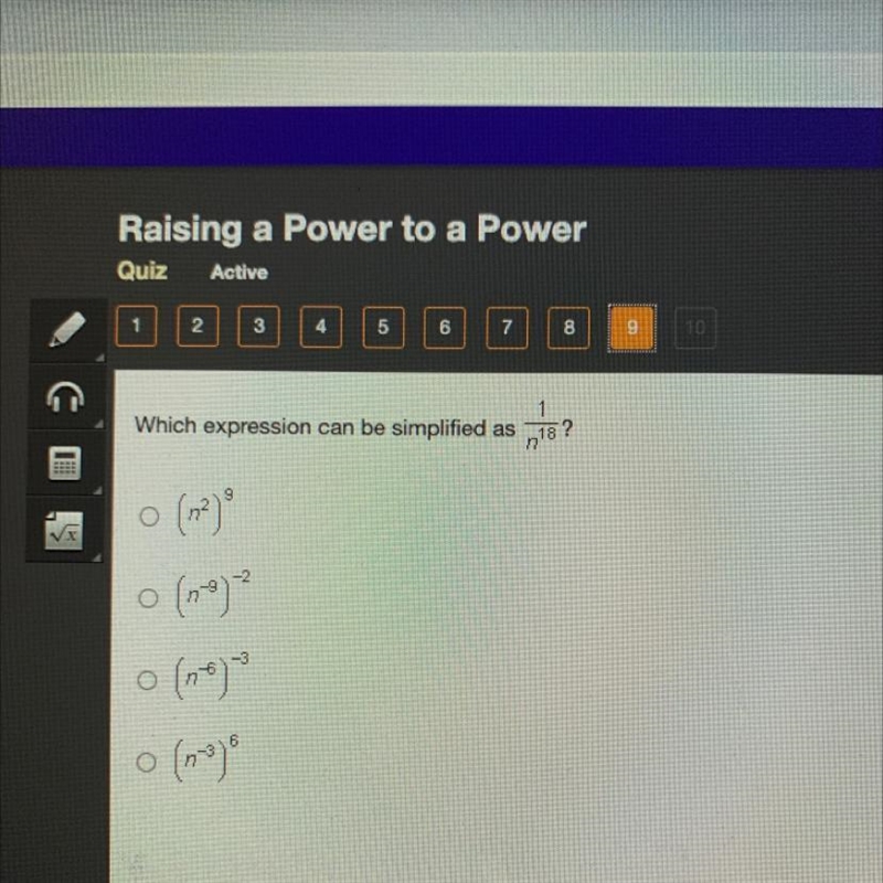 1 Which expression can be simplified as this?-example-1