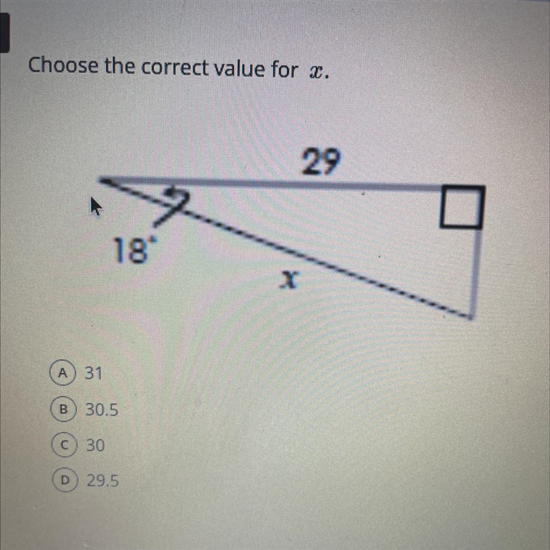 Choose the correct value for x. multiple choice.-example-1