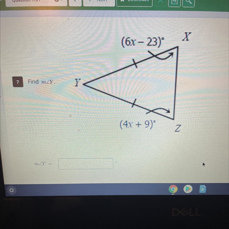 7. find m y geometry-example-1