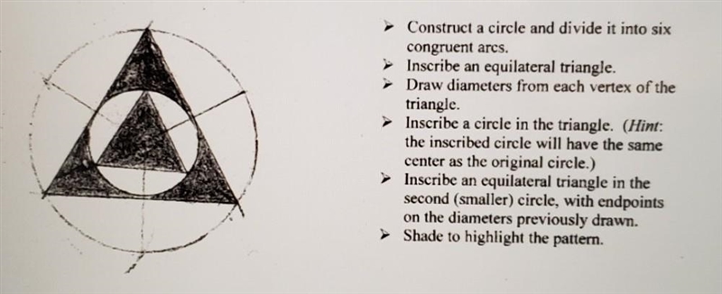 Construct a circle and divide it into six congruent arcs. Inscribe an equilateral-example-1