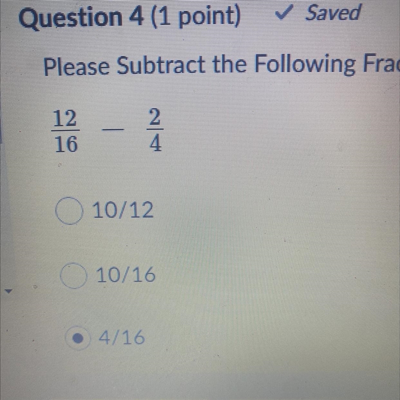 12/16-2/4 please subtract the following fractions-example-1