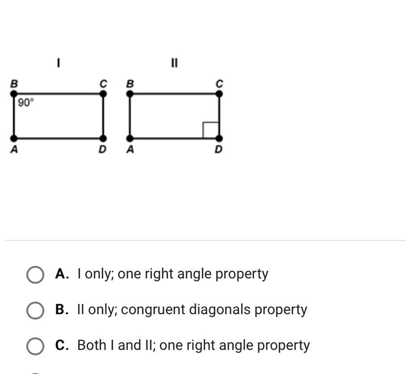 Which parallelogram (if any) is a rectangle by what property-example-1