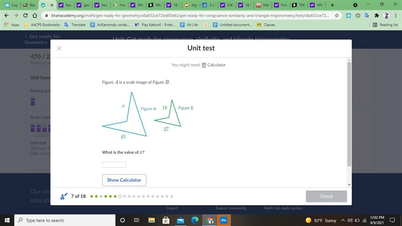 Figure A is a scale image of Figure B. What is the value of x?-example-1