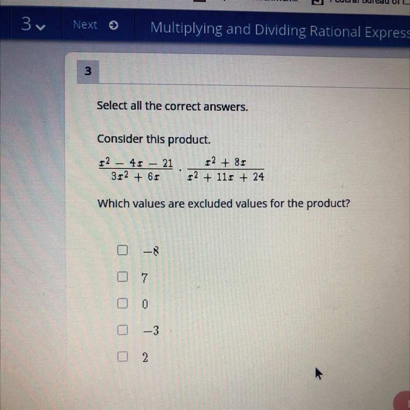 Which values are excluded values for the product?-example-1