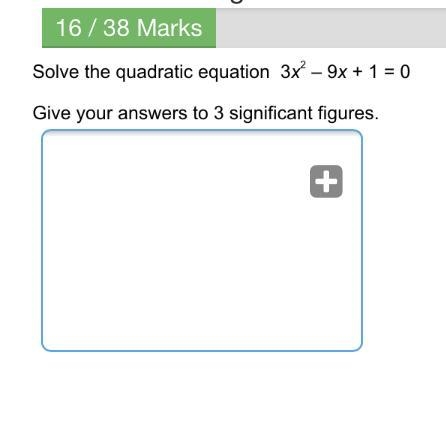 Solve the quadratic equation 3x^2-9x+1=0. Please help.-example-1