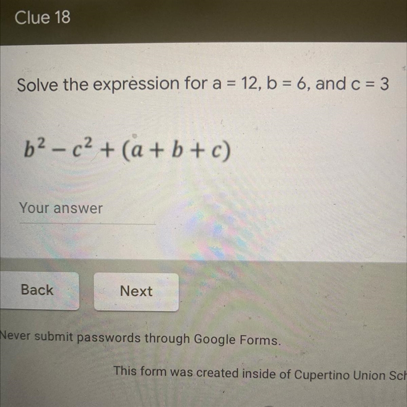 Solve the expression for a=12 , b=6 and c=3-example-1