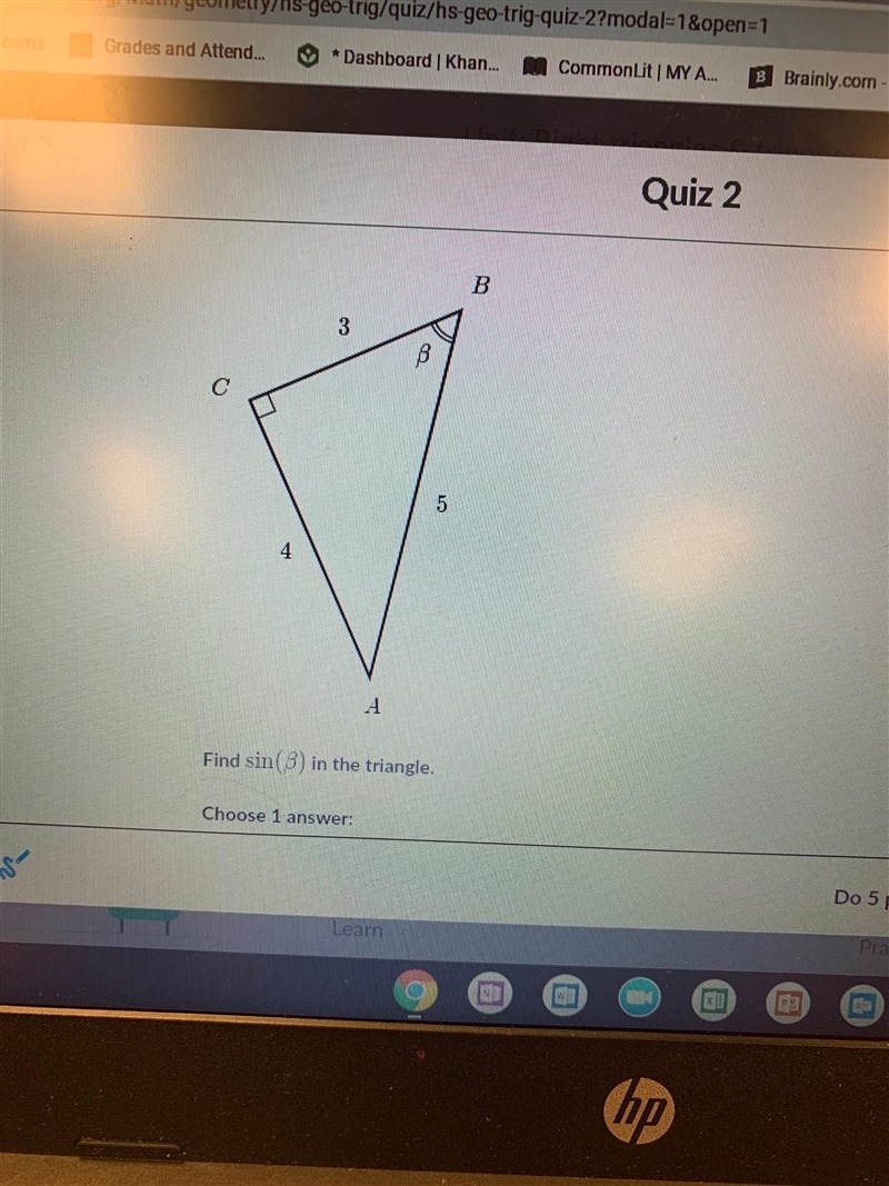 Find sin(β) in the triangle.-example-1