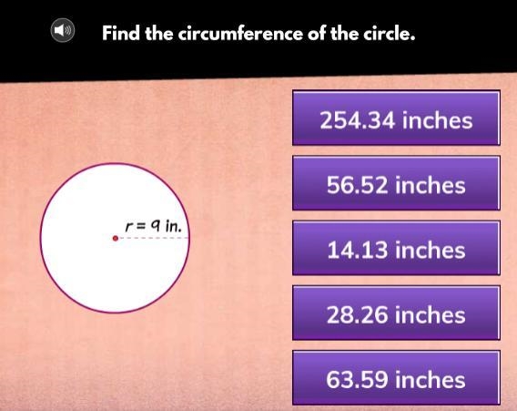 Find the circumference of a circle.-example-1