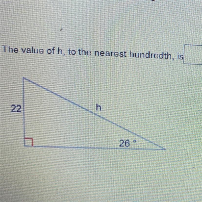 HELP PLEASE The value of h, to the nearest hundredth, is ...-example-1