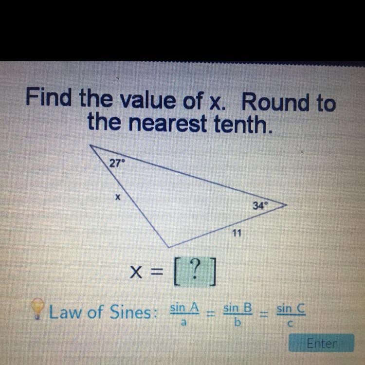 How do I fine x to the nearest tenth ??-example-1