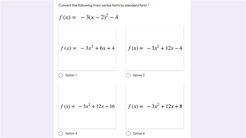 Convert the following from vertex form to standard form-example-1