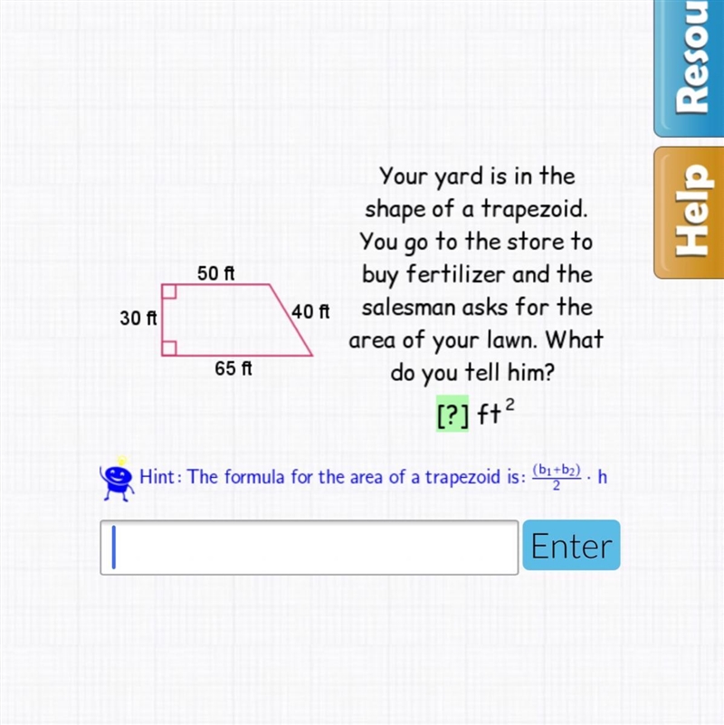 Find the area of the shape-example-1