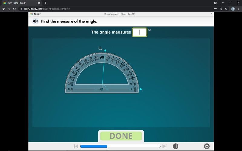 NEED HELP ASAP!! find the measure of the angle.-example-1