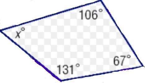 What is the value of the missing angle in this quadrilateral? 56 67 304 360-example-1