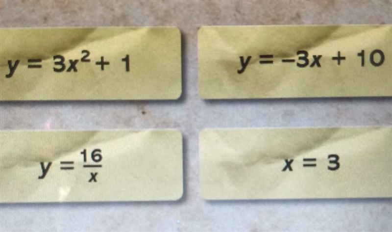 Which equation represents a linear function?​-example-1