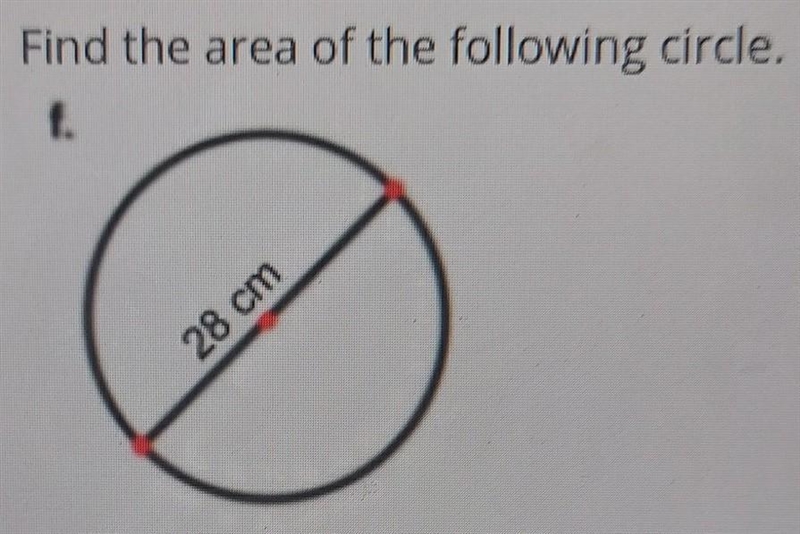 Find the area of the following circle​-example-1