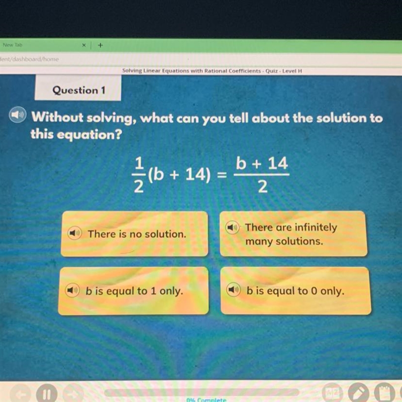 Question 1 Without solving, what can you tell about the solution to this equation-example-1