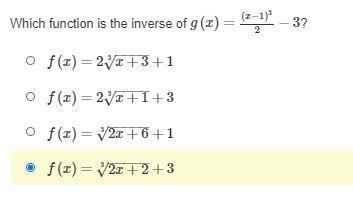 Which function is the inverse of g(x) = ((x-1)^(3) )/(2) -3?-example-1