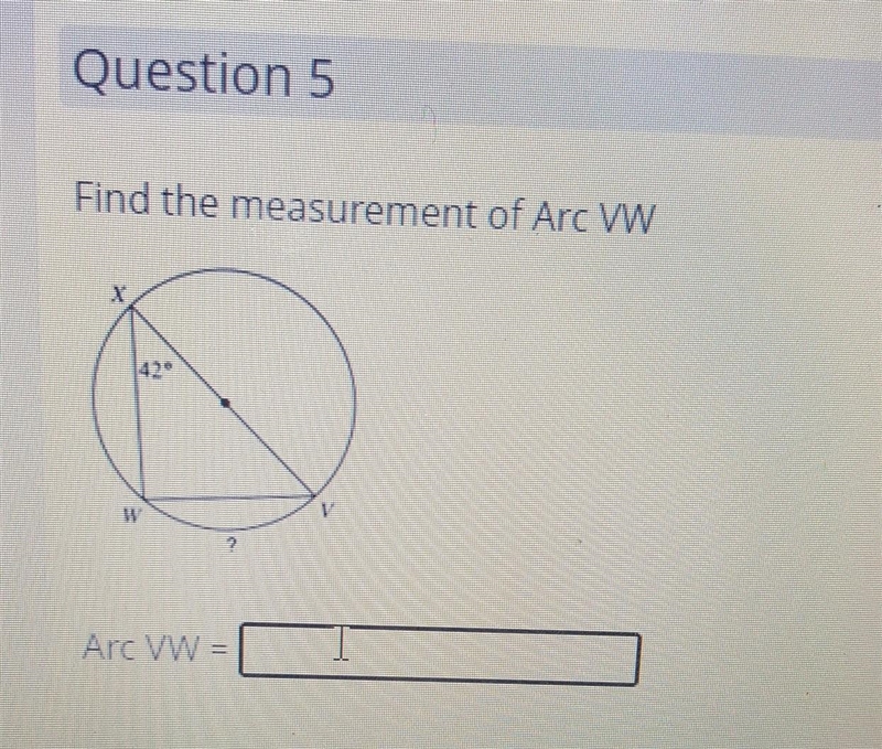 Find the measurement of Arc VW ​-example-1