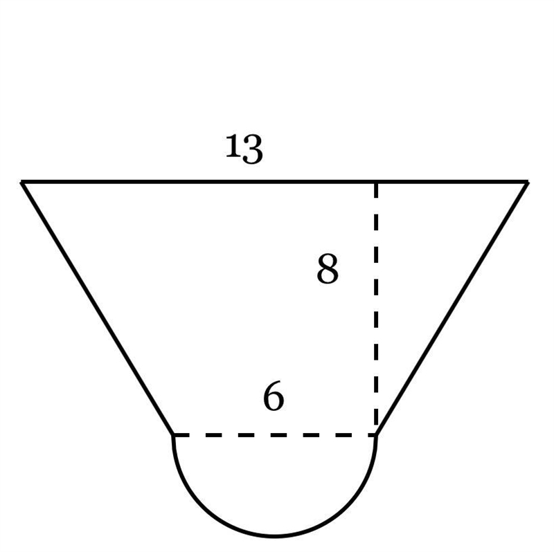 Need help for school please Find the area of the figure below, composed of an isosceles-example-1