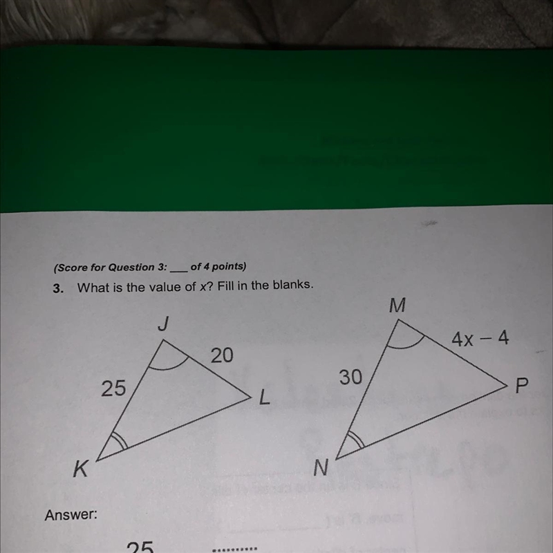 3. What is the value of x? Fill in the blanks-example-1