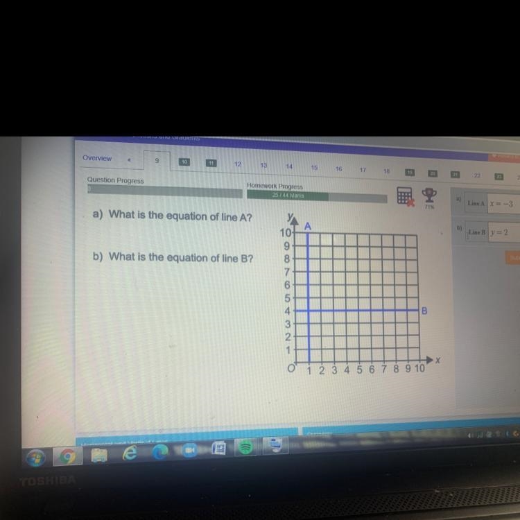 What is the equation of line a what is the equation of line b i have no clue so some-example-1