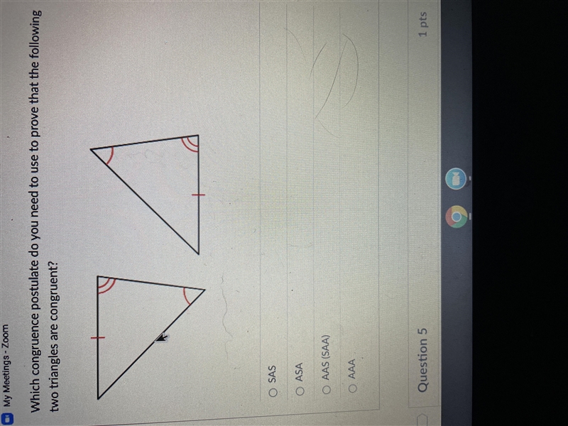 What congruent postulate is needed for these triangles-example-1