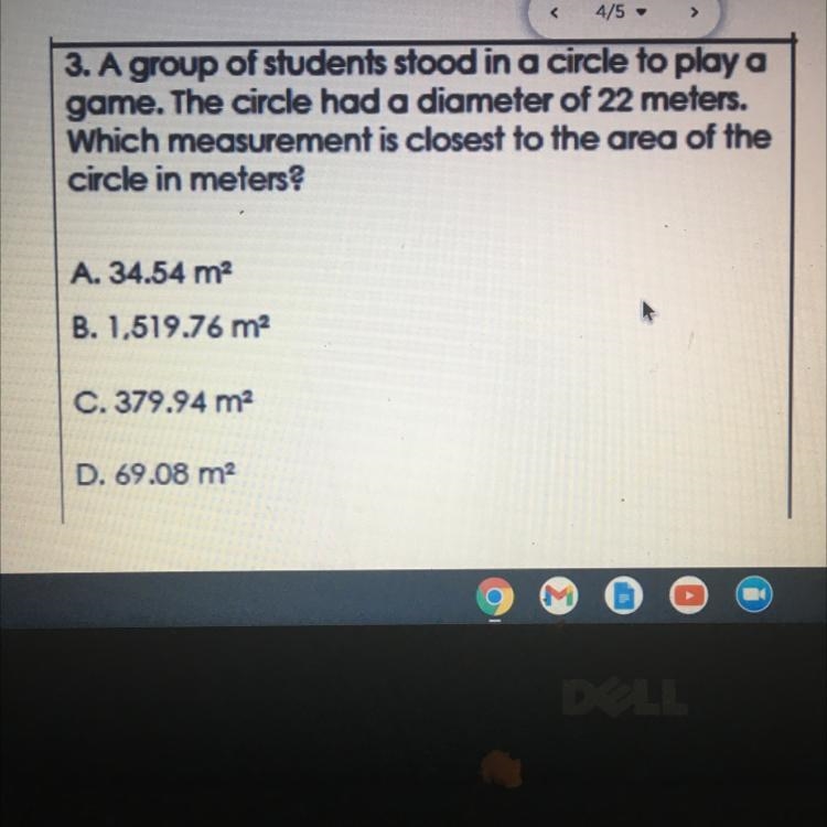 A group of students stood in a circle to play a game. The circle had a diameter of-example-1