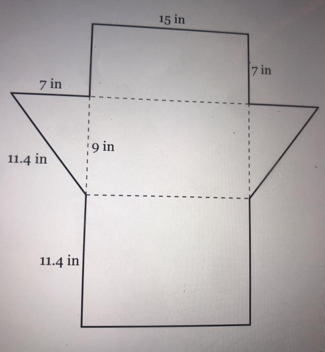 What is the surface area of the triangular prism, in square inches?-example-1