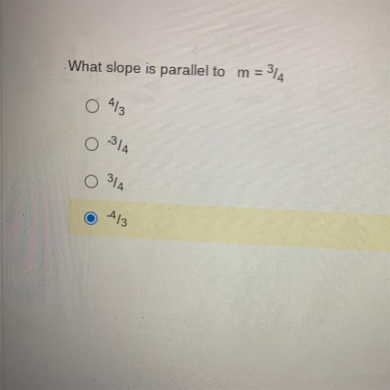 What slope is parallel to m=3/4-example-1