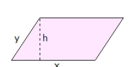 If x = 8 units, y = 6 units, and h = 4 units, then what is the area of the parallelogram-example-1