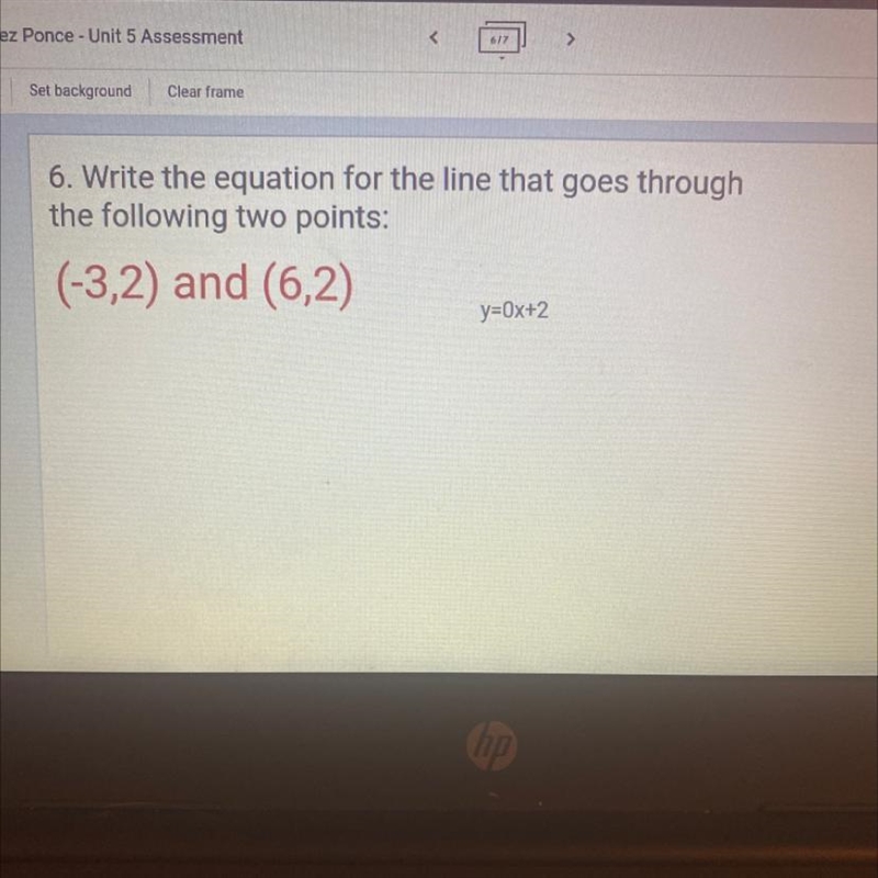 Can someone tell me if y=0x+2 right ?-example-1