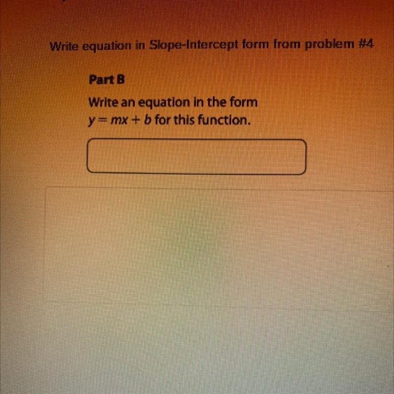 Part B Write an equation in the form y= mx + b for this function.-example-1