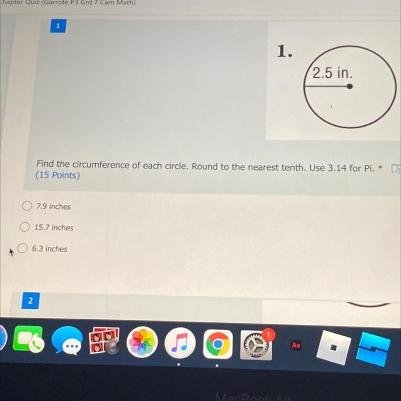 Find the circumference of each circle. round to the nearest tenth. use 3.14 for Pi-example-1