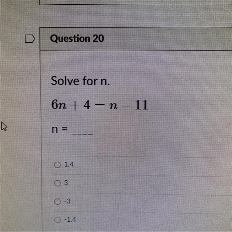 Solve for n in the picture below-example-1