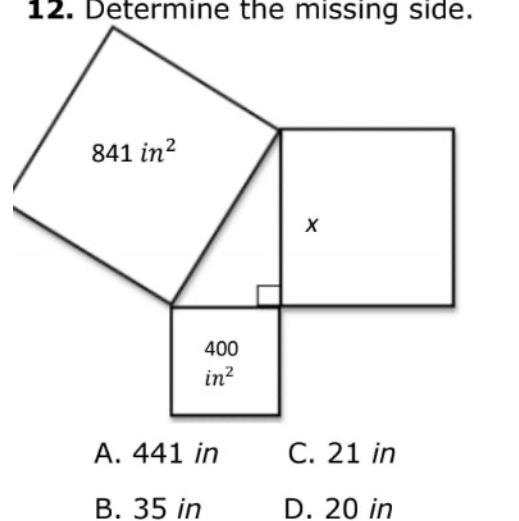 DETERMINE THE MISSING SIDE-example-1