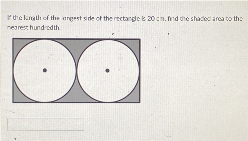 if the length of the longest side of the rectangle is 20cm find the shaded area to-example-1