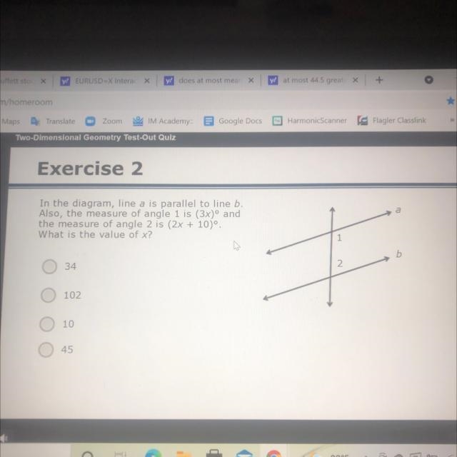 A In the diagram, line a is parallel to line b. Also, the measure of angle 1 is (3x-example-1