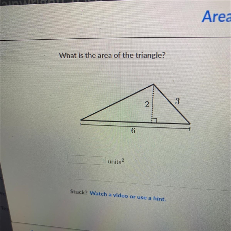 What is the area of the triangle? 2-example-1