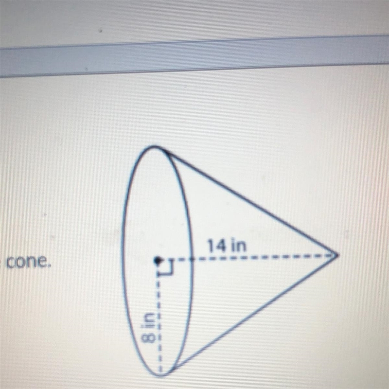 Find the surface area and volume of the cone .-example-1