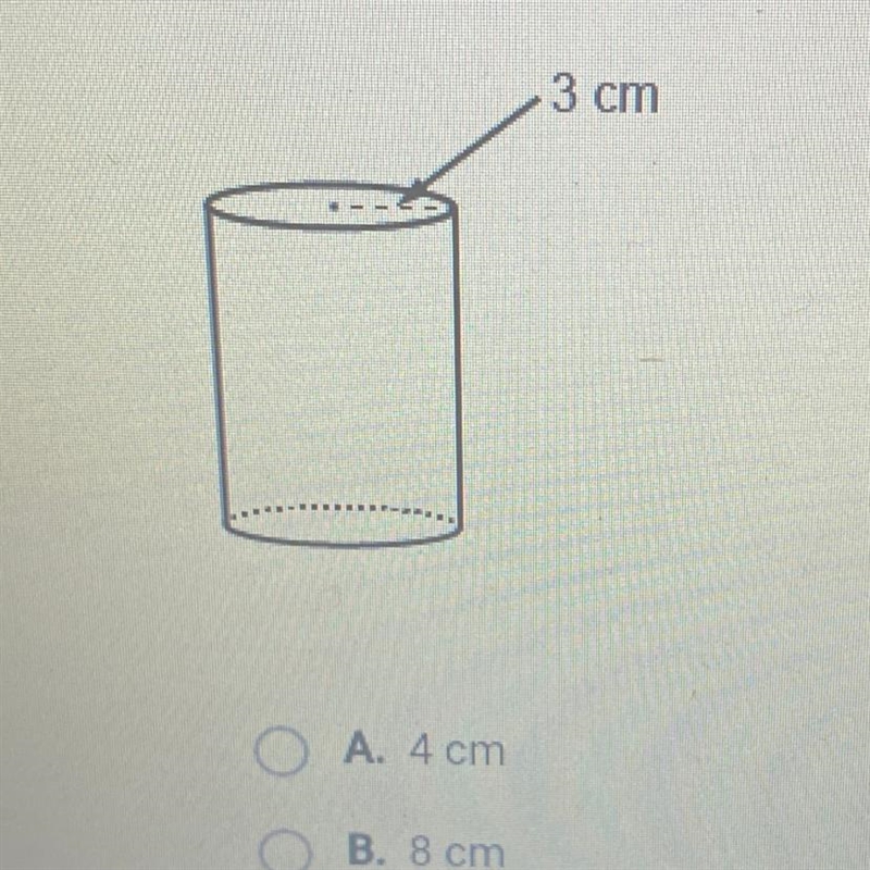 The volume of a cylinder is 7271 cmIf the radius is 3 cm, what is the height of the-example-1