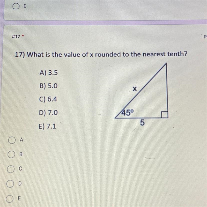 What is the value of x rounded to the nearest tenth?-example-1