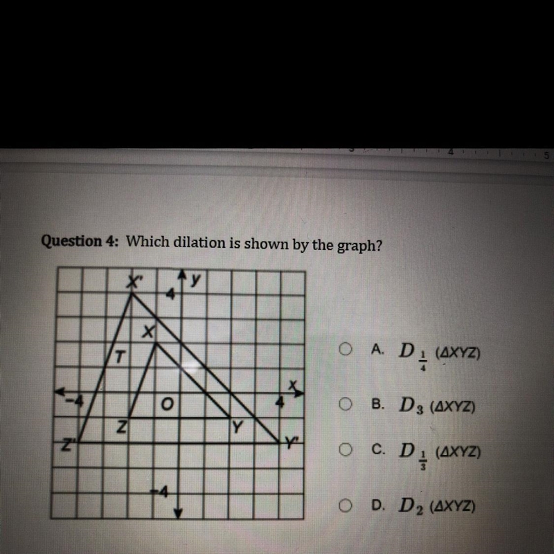 Which dilation is shown by the graph?-example-1