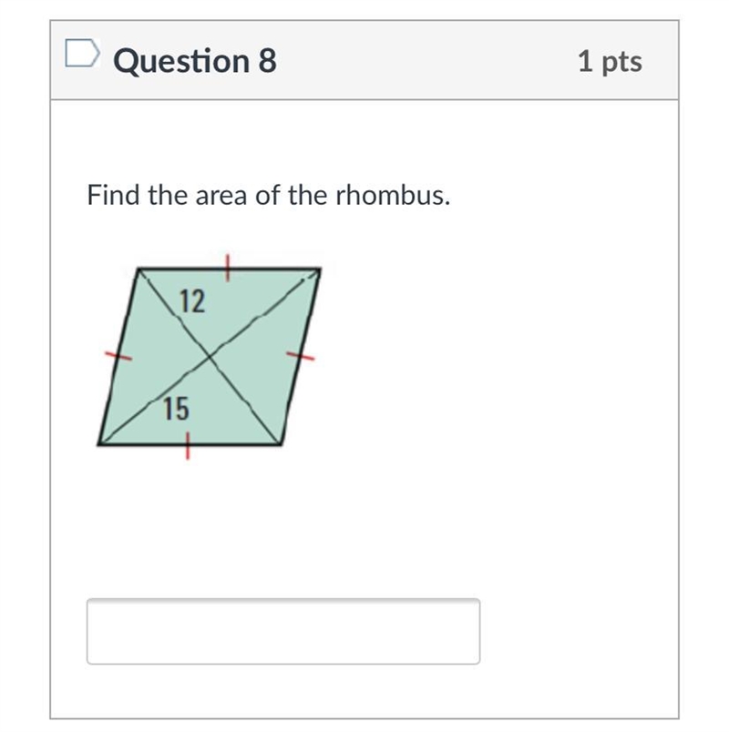 Find the area of the rhombus.-example-1