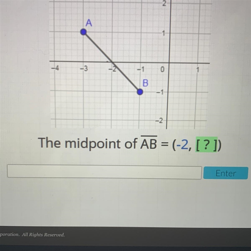 2 A -3 2 -1 0 B -1 -2. The midpoint of AB = (-2, [?])-example-1