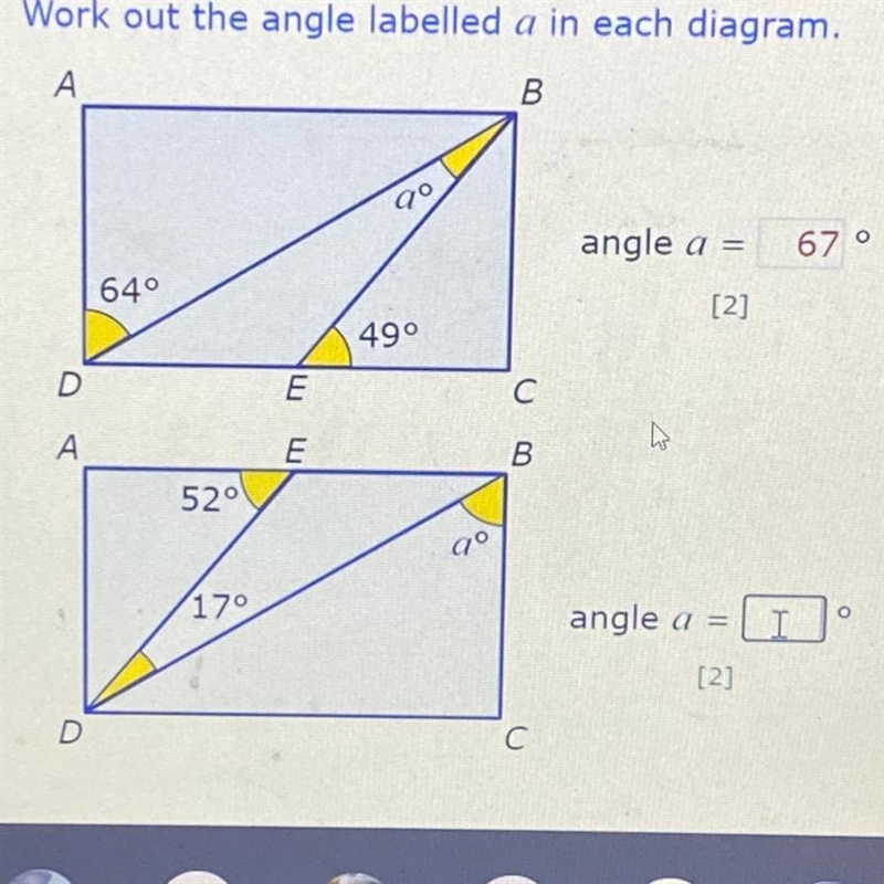 What’s the answer for the second rectangle on the bottom? ANGLES - OW-example-1